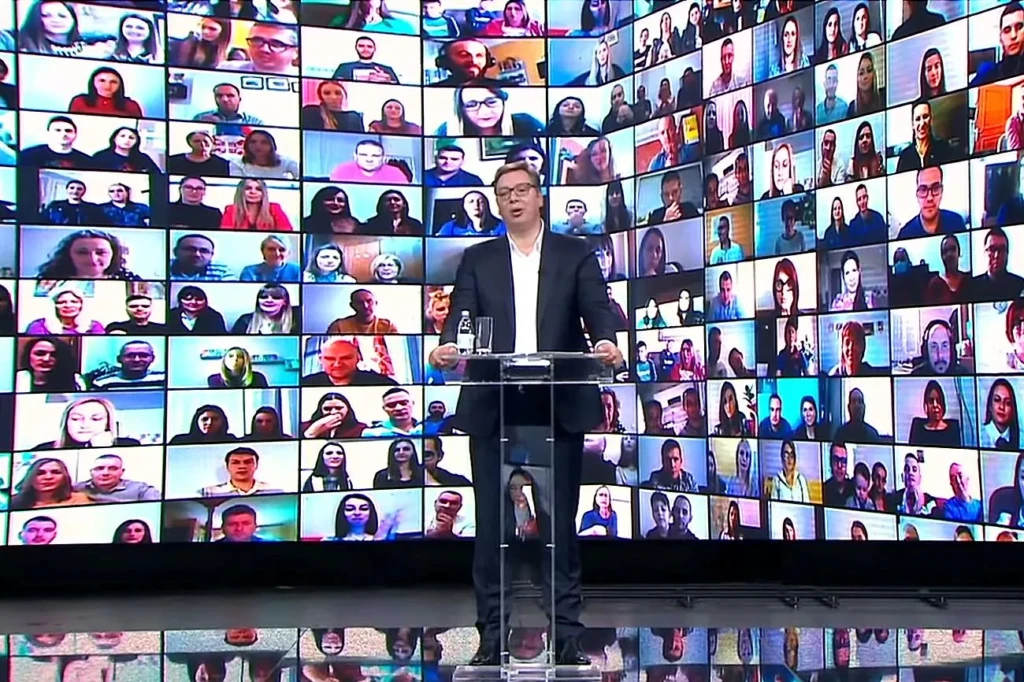 Čekajući izbore: Nova linija informativnog fronta 2 VucicSNSmonitoriSCRN