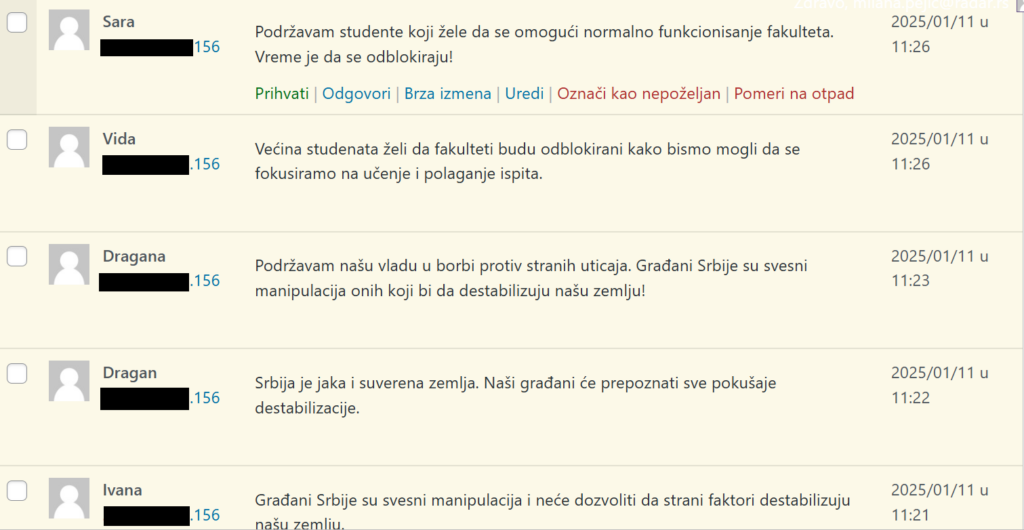 Zašto puštamo botovske komentare 17 Snimak ekrana 2025 01 11 120537