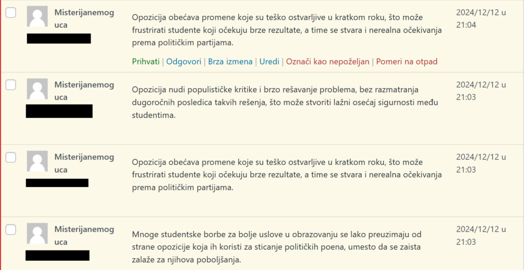 Zašto puštamo botovske komentare 13 komentari analiza 8