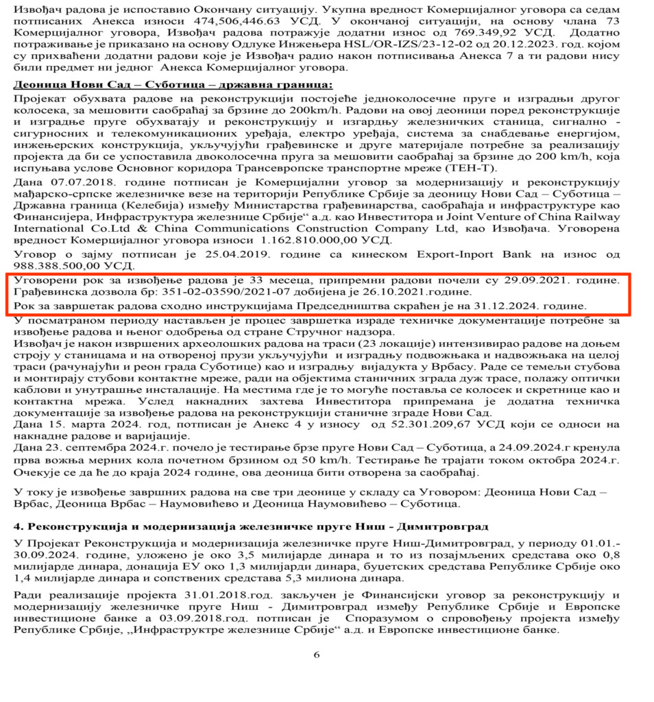 Kad „šef“ skrati rokove za brzu prugu 6 18112024 Izve taj o realizaciji PP za period I IX 2024. god 51 copy