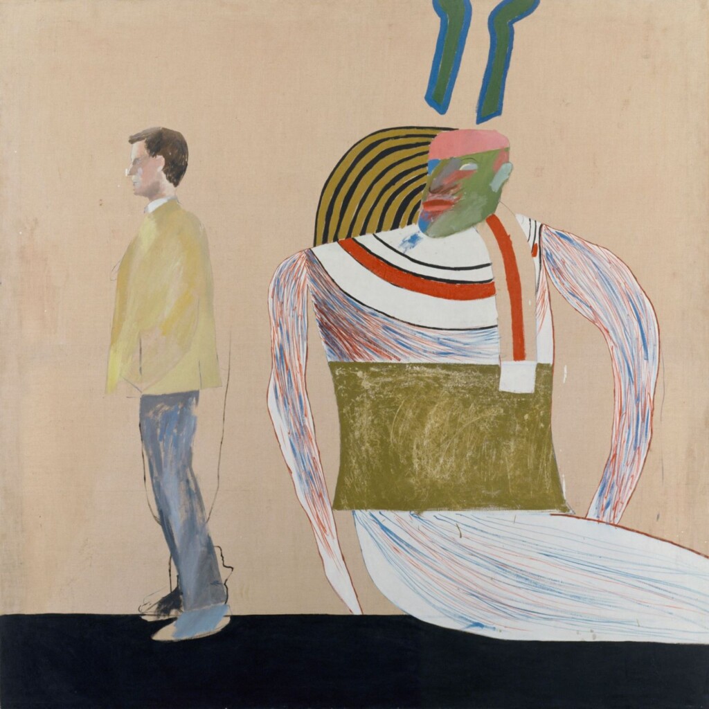 Evolucija u malom 4 Foto 5 Dejvid Hokni Covek u muzeju ili U pogresnom ste filmu 1962. Ulje na platnu 147.3 x 152.4 cm Kolekcija Britanskog saveta © David Hockney