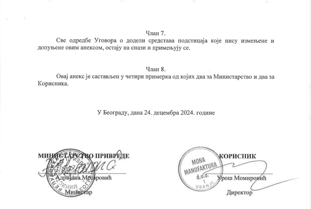 Bratu Tomislava Momirovića država već uplatila pola miliona evra 5 Mona Ugovor merged A1 15 copy