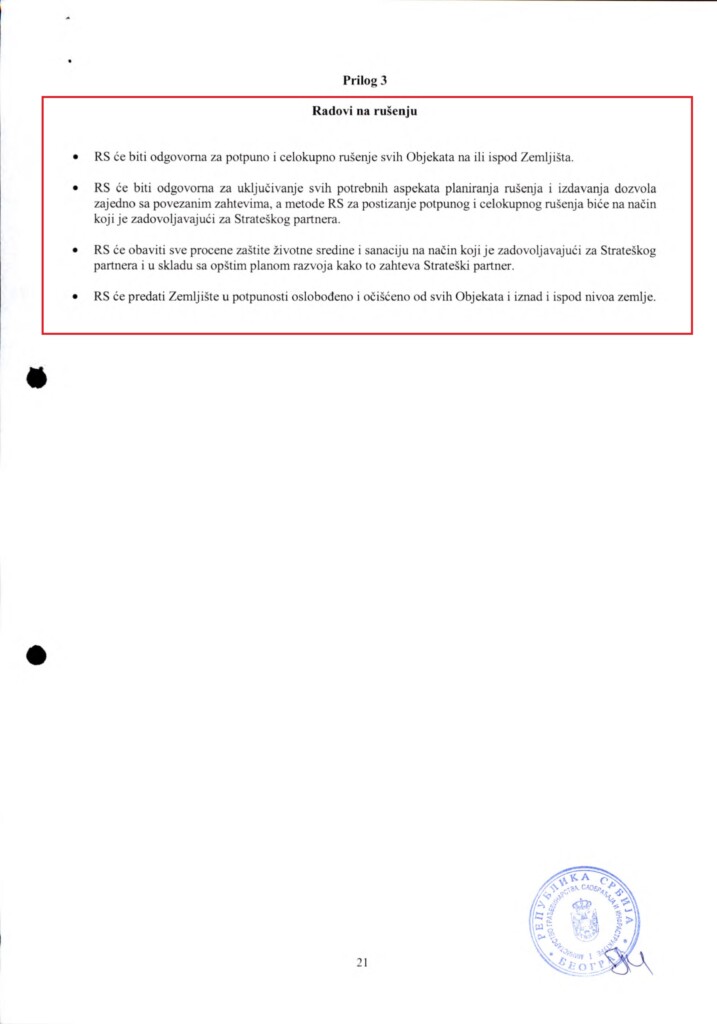 Za zakup na 99 godina Kušner neće platiti ni evro 19 INVESTICIONI UGOVOR Predlog SRB 12.02.2024. 21 copy 1