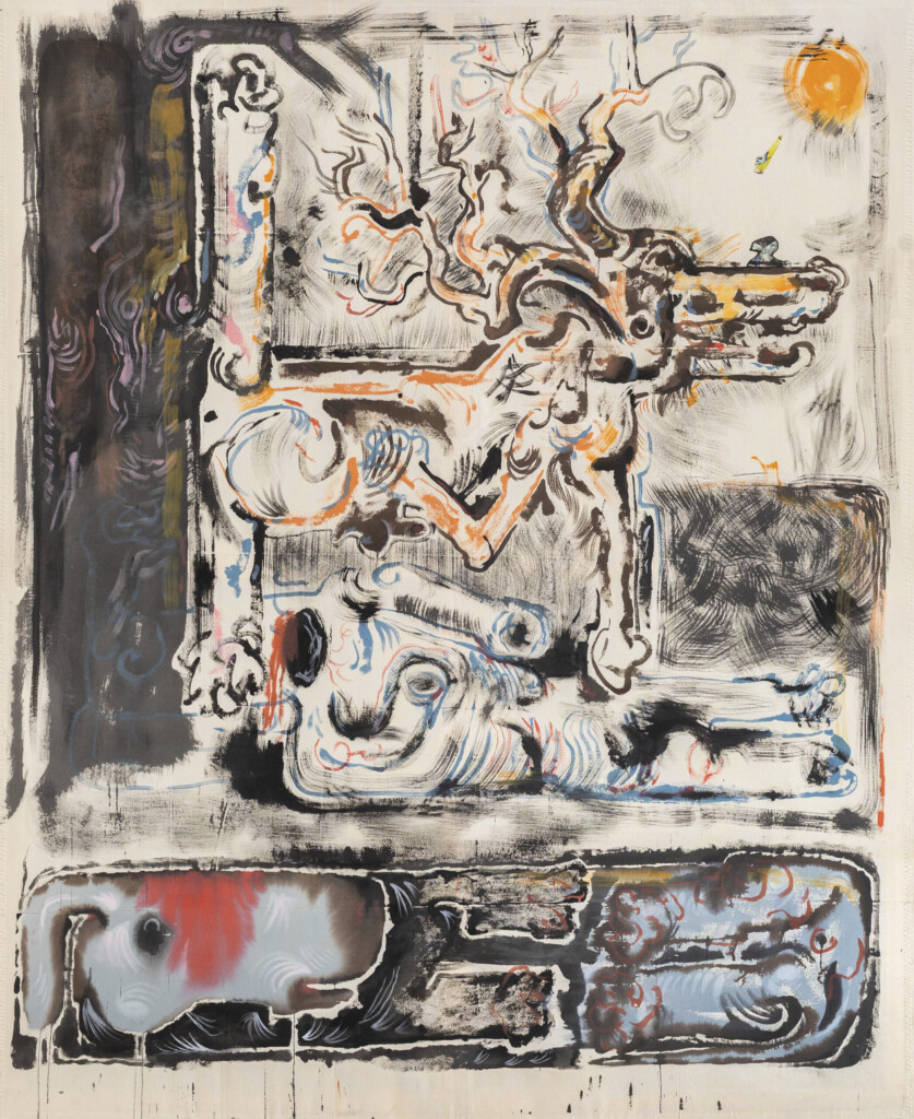 Čudnovata bića 4 Ј Дамјан Ковачевић ИЗ ОПУСА VALLEY KALCHREUTH 2010. боје за сито на сировом памучном платну 210 х 165 цм copy