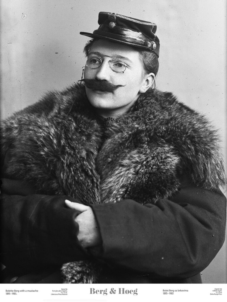Bolette Berg with a mustache copy