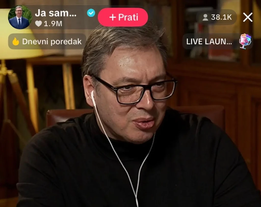 Država u TikTok lajvu 2 Aleksandar Vucic