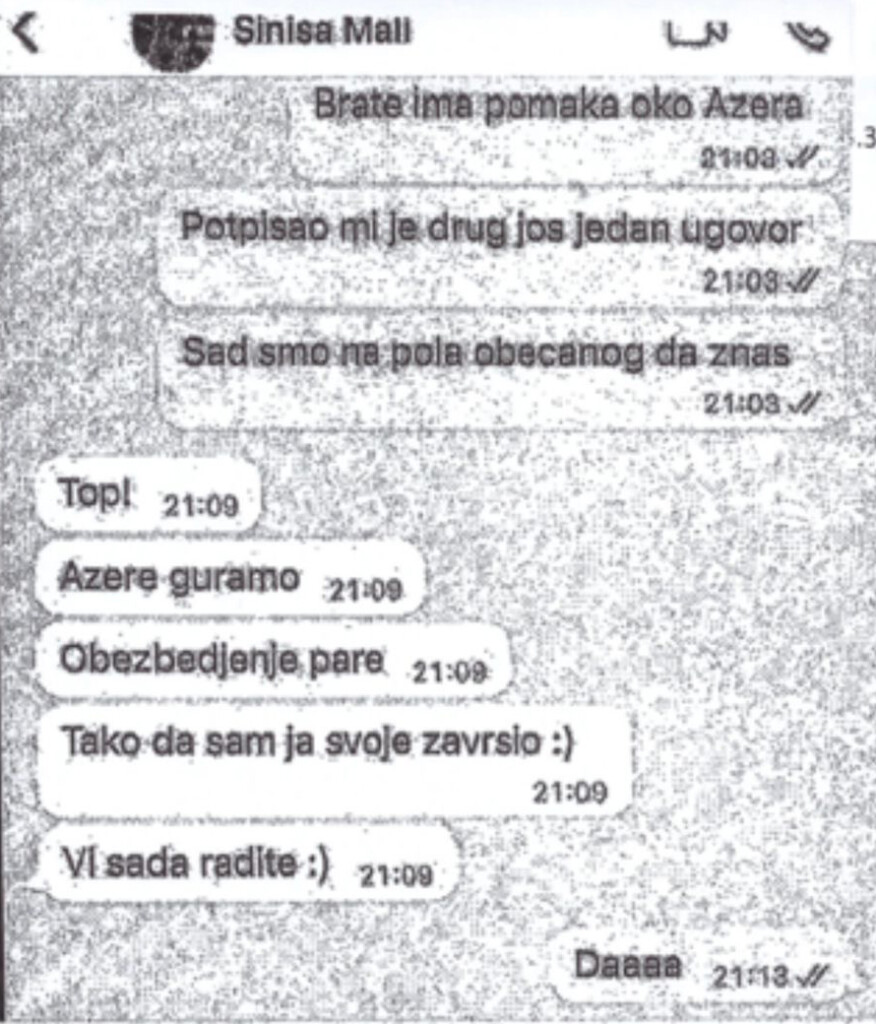 "Top. Azere guramo. Obezbeđene pare": Kako su Zvonko Veselinović i Siniša Mali ugovarali posao s firmom iz Azerbejdžana 3 1632470e da61 4e55 beee c7177a129a39 copy a