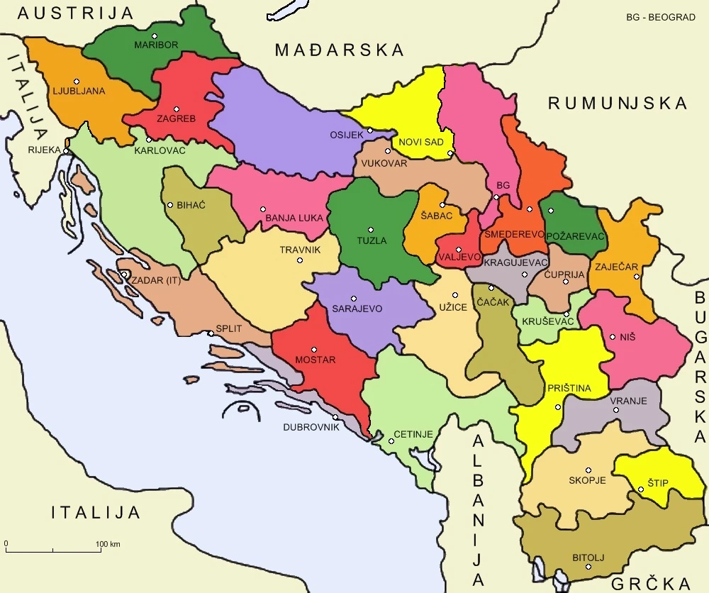 Podjela Kraljevine SHS na 33 oblasti