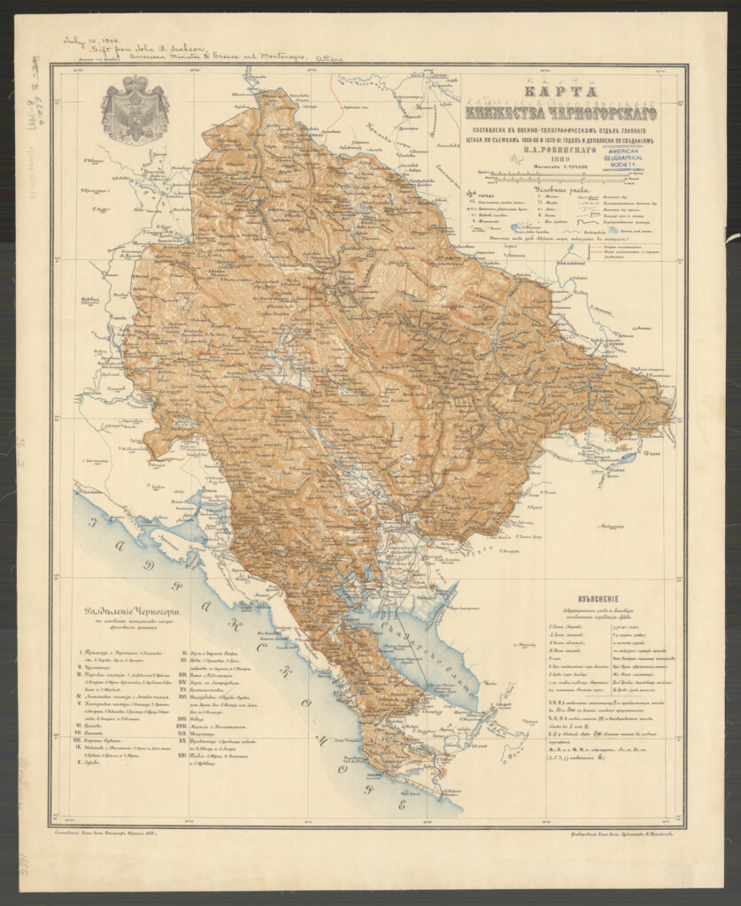1889 map of Montenegro
