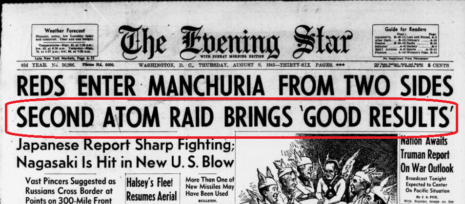 foto 8 Drugi atomski udar donosi dobre rezultate The Evening Star 9.9.1945