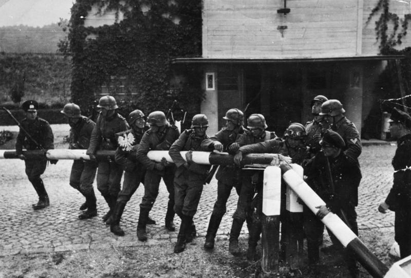 Bundesarchiv Bild 183 51909 0003 Polen Schlagbaum deutsche Soldaten