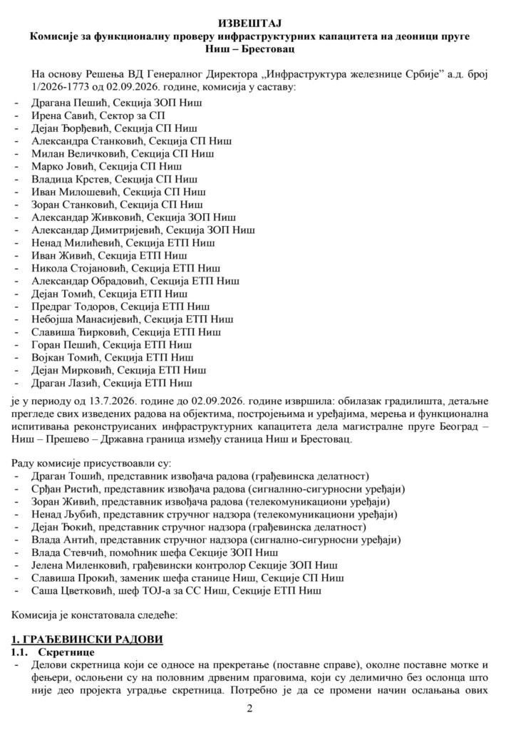 Da li je i ovu deonicu uništila korupcija 2 Izvestaj komisije od 03.09. 2026. 2 copy