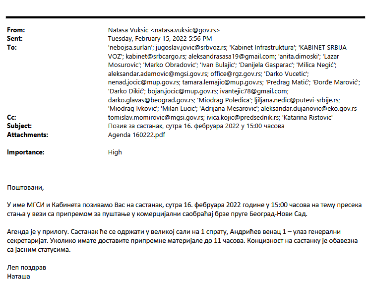 Predsedništvo upravljalo rekonstrukcijom pruge i nadstrešnice 4 prepiska 1